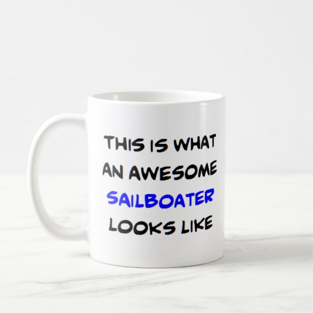 sailboater, awesome coffee mug (Left)