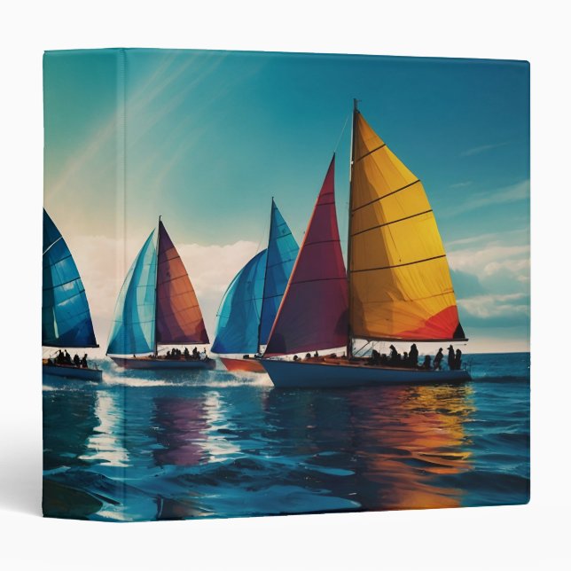 Sailboats 3 Ring Binder (Front/Spine)