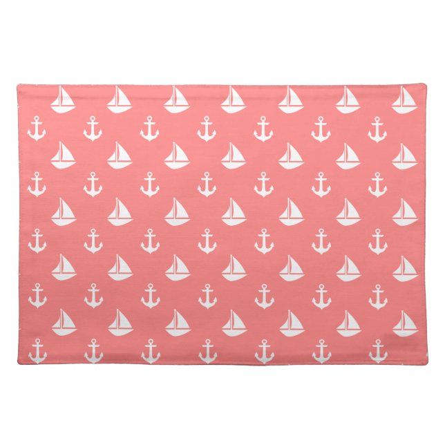 Sailboats and Anchors Pattern Placemat (Front)
