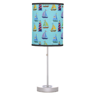Sailboats and Lighthouses Table Lamp