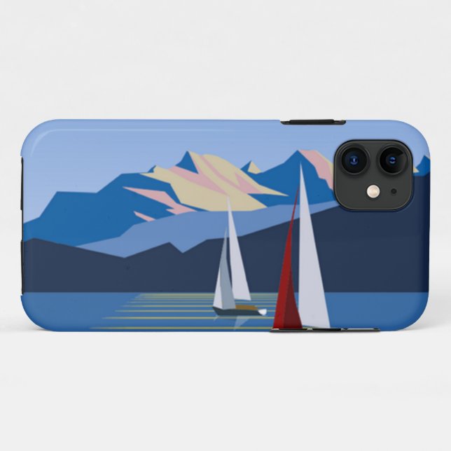 Sailboats And Mountains photo Case-Mate iPhone Case (Back (Horizontal))