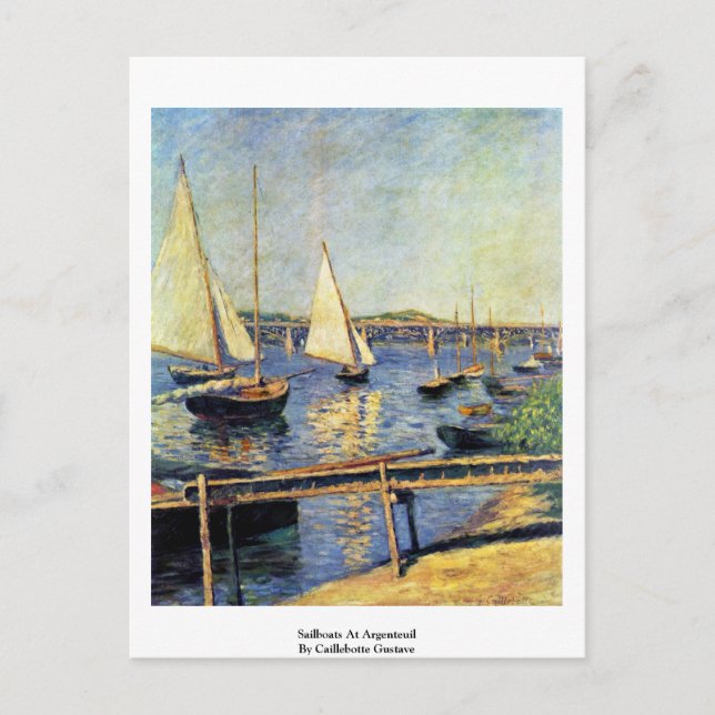 Sailboats At Argenteuil By Caillebotte Gustave Postcard (Front)