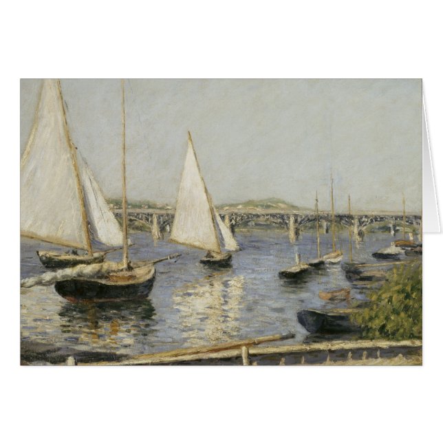 Sailboats at Argenteuil by Gustave Caillebotte Cards (Front Horizontal)