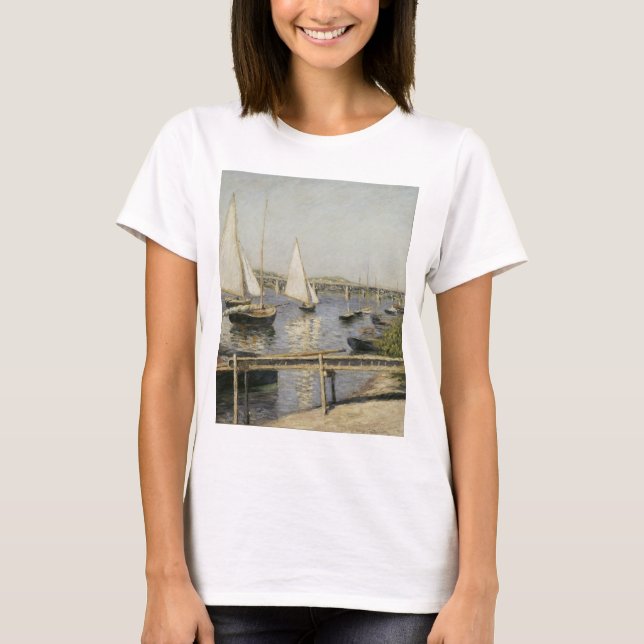Sailboats at Argenteuil by Gustave Caillebotte T-Shirt (Front)