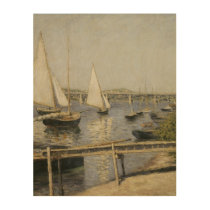 Sailboats at Argenteuil by Gustave Caillebotte Wood Wall Art