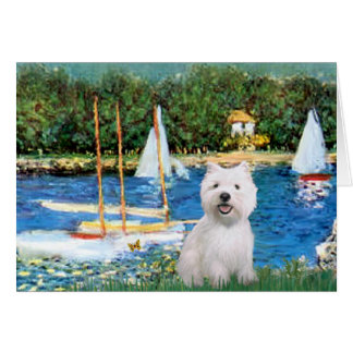 Sailboats at Argenteuil - Westie 2 Cards