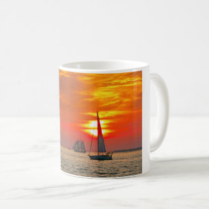 Sailboats at Key West, Florida, Sunset Coffee Mug