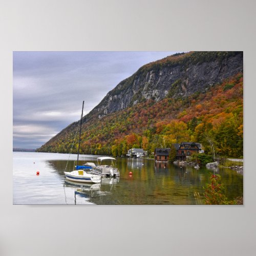 Sailboats at Rest on Lake Willoughby Vermont Poster