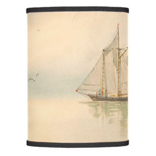 Sailboats At Sea Nautical Art by Louis Prang & Co. Lamp Shade