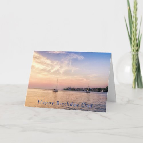 Sailboats at Sunset Photo Custom Birthday Card