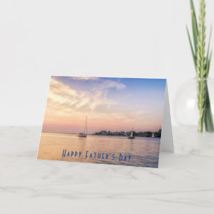 Sailboats at Sunset Photo Father's Day Card