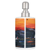 Sailboats at Sunset Soap Dispenser And Toothbrush Holder (Back)