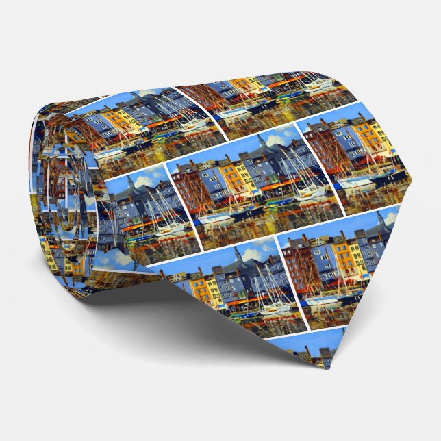 Sailboats at the Harbor Neck Tie (Rolled)