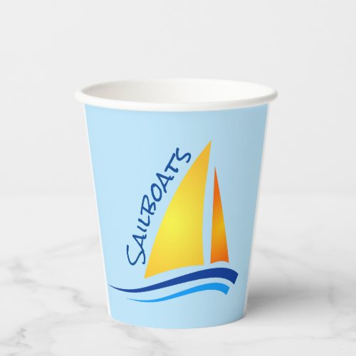 Sailboats Boating  Design Paper Cup