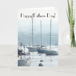 Sailboats Boats Harbor Ocean Beach Fathers Day Card
