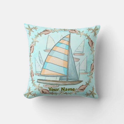 Sailboats custom name Pillow