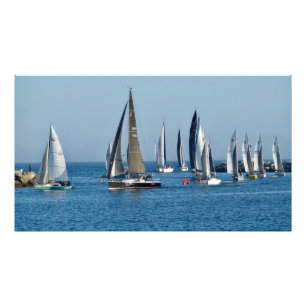 Sailboats Enter Channel - Marina Del Rey, CA Photo Print