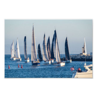Sailboats Enter Channel - Marina Del Rey, CA Photo Print