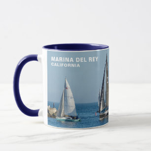 Sailboats Entering Channel. Marina Del Rey, CA Mug