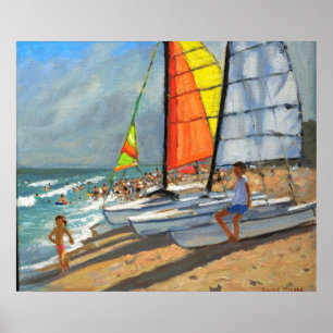 Sailboats Garrucha Spain Poster