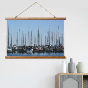 Sailboats in a Row Photographic Hanging Tapestry