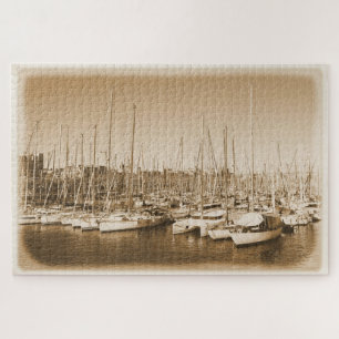 Sailboats in Barcelona Harbor - 20x30 - 1014 pcs Jigsaw Puzzle