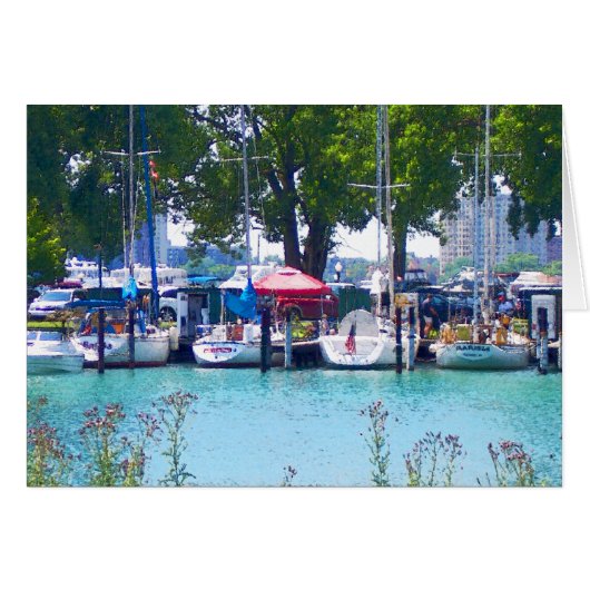 Sailboats In Dock Cards (Front Horizontal)