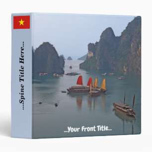 Sailboats in Ha Long Bay - Vietnam, Asia 3 Ring Binder