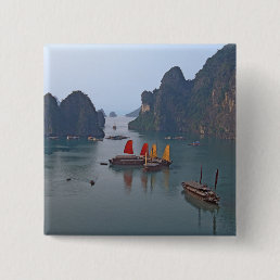 Sailboats in Ha Long Bay - Vietnam, Asia Button