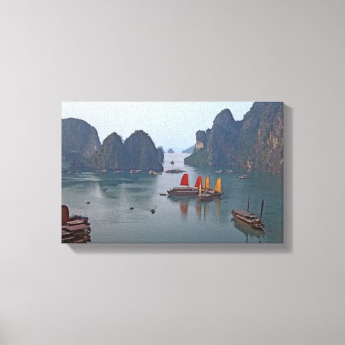 Sailboats in Ha Long Bay _ Vietnam Asia Canvas Print