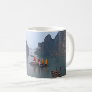 Sailboats in Ha Long Bay - Vietnam, Asia Coffee Mug