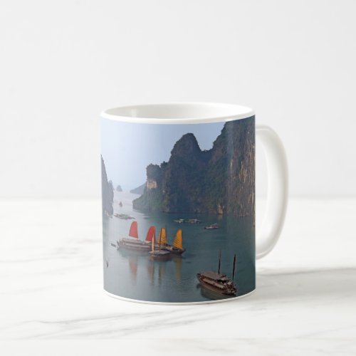 Sailboats in Ha Long Bay _ Vietnam Asia Coffee Mug
