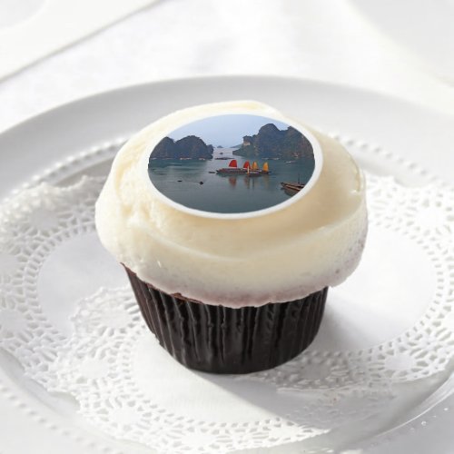 Sailboats in Ha Long Bay _ Vietnam Asia Edible Frosting Rounds