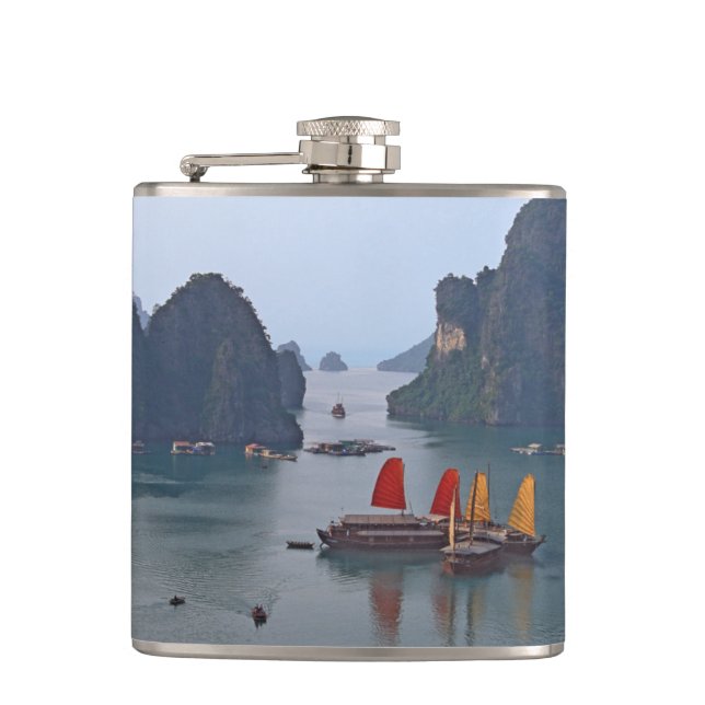 Sailboats in Ha Long Bay - Vietnam, Asia Flask (Front)
