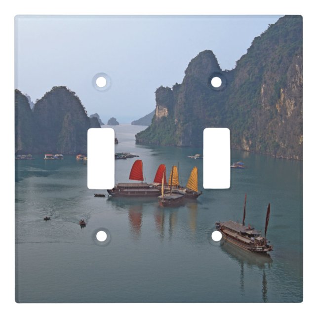 Sailboats in Ha Long Bay - Vietnam, Asia Light Switch Cover (Front)