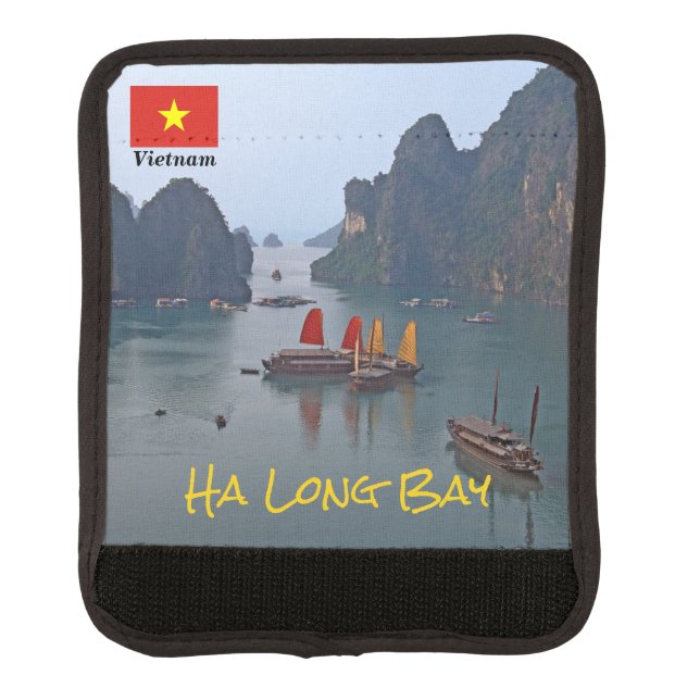 Sailboats in Ha Long Bay - Vietnam, Asia Luggage Handle Wrap (Front)