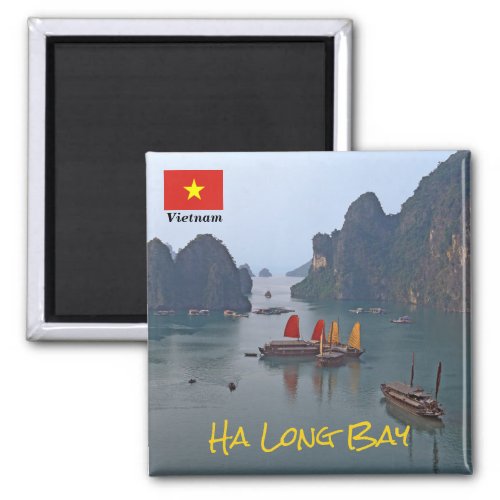 Sailboats in Ha Long Bay _ Vietnam Asia Magnet