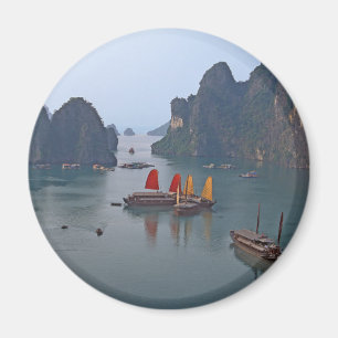 Sailboats in Ha Long Bay - Vietnam, Asia Magnet