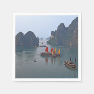 Sailboats in Ha Long Bay - Vietnam, Asia Napkins