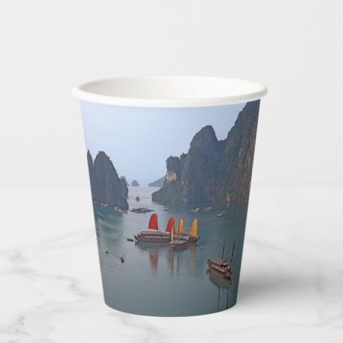 Sailboats in Ha Long Bay _ Vietnam Asia Paper Cups
