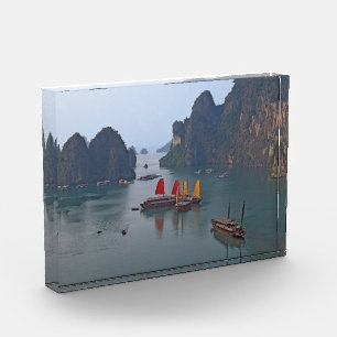 Sailboats in Ha Long Bay - Vietnam, Asia Photo Block