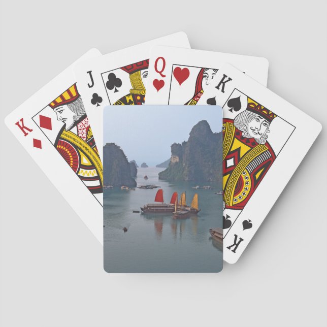 Sailboats in Ha Long Bay - Vietnam, Asia Poker Cards (Back)