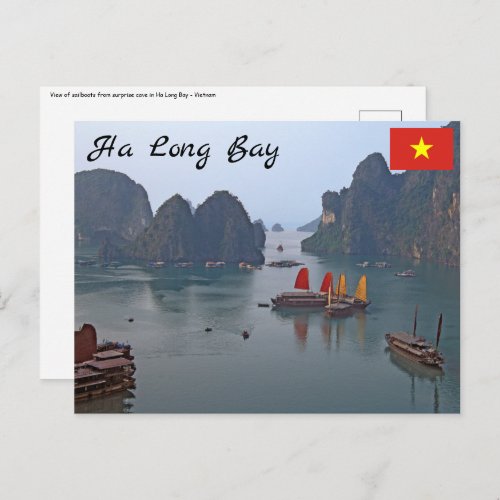 Sailboats in Ha Long Bay _ Vietnam Asia Postcard