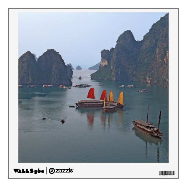 Sailboats in Ha Long Bay - Vietnam, Asia Wall Decal (Front)