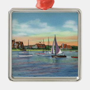 Sailboats in Lewis Bay, Englewood Beach View Metal Ornament