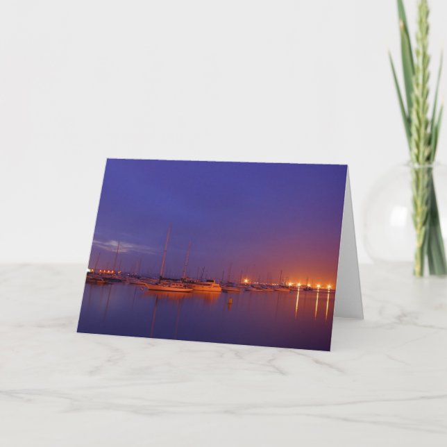 sailboats in marina Note Card (Front)