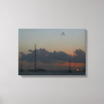 Sailboats in Sunset Tropical Seascape Canvas Print