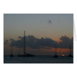 Sailboats in Sunset Tropical Seascape Card
