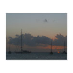 Sailboats in Sunset Tropical Seascape Postcard