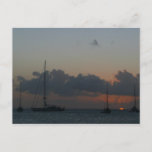 Sailboats in Sunset Tropical Seascape Postcard